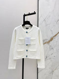 26NEW White Embossed Knit Cardigan