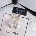 26NEW Micro-painted Crystal Tassel Teardrop Pearl Letter Stud Earrings