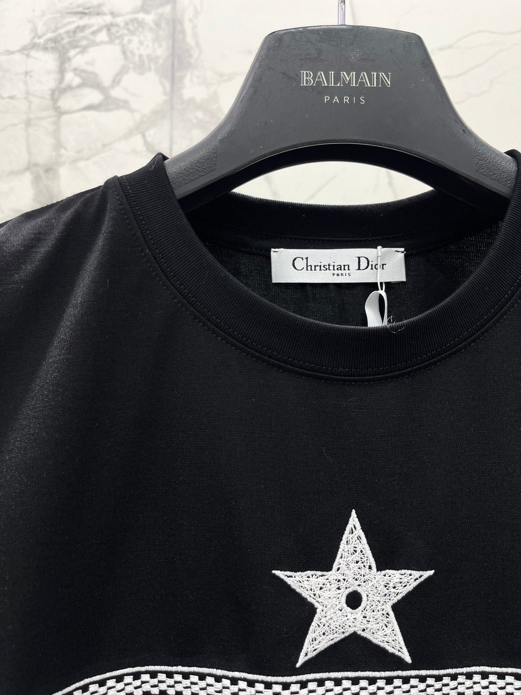 26NEW Five-pointed Star Embroidered Letter Short-sleeved T-shirt