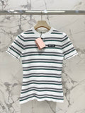 26NEW striped short-sleeved knit sweater