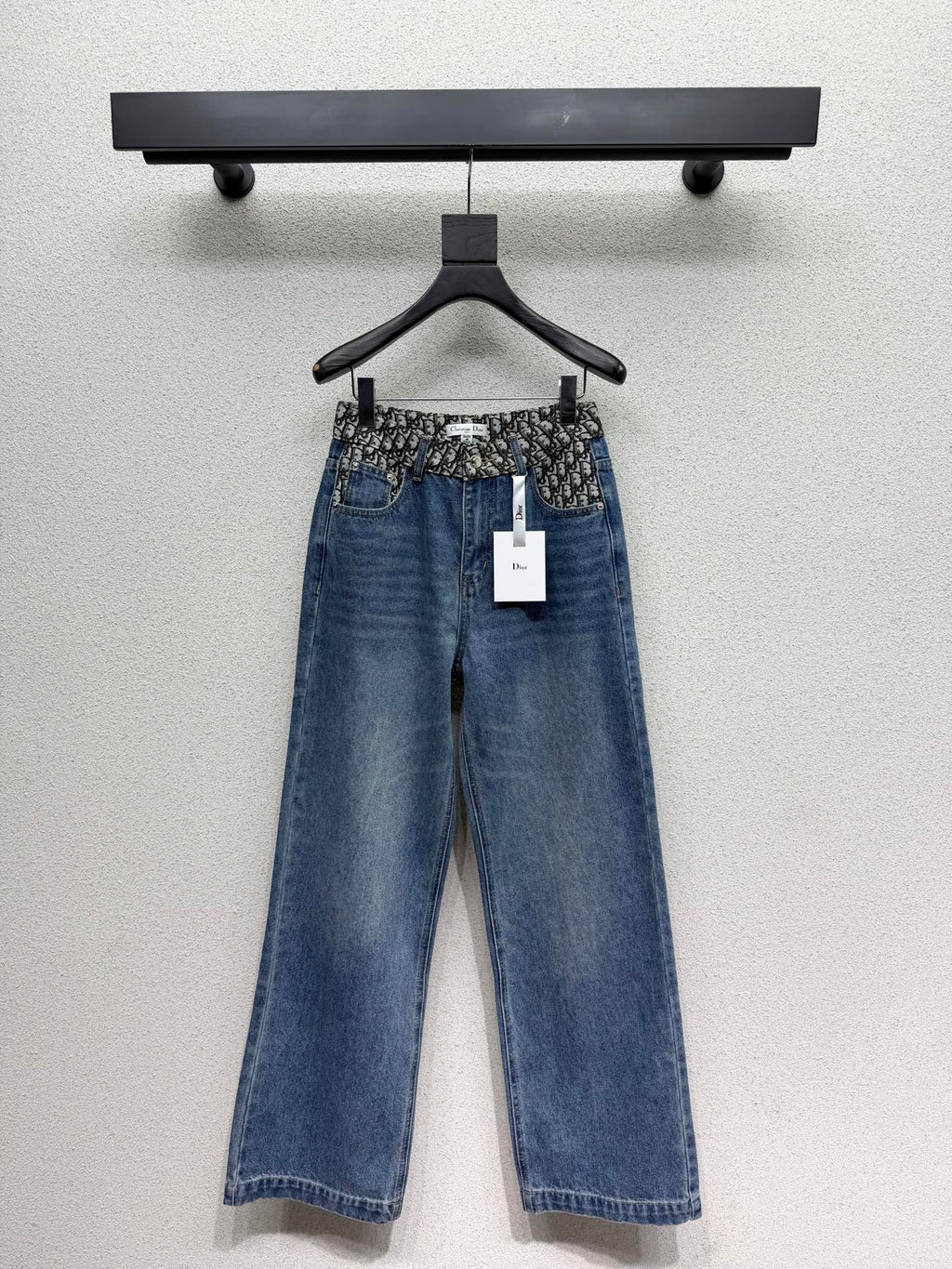 26NEW Color Block Monogram Straight Leg Jeans