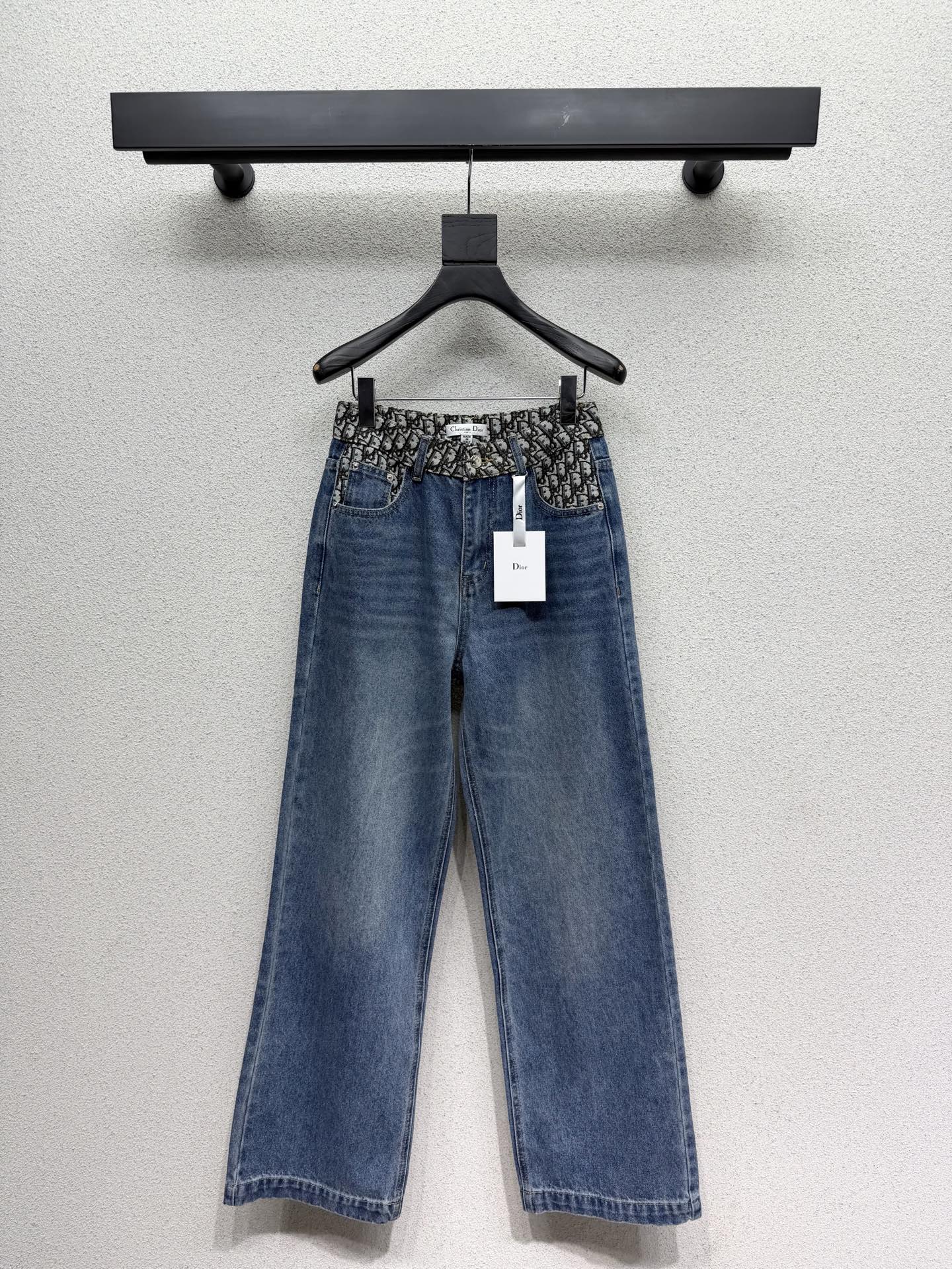 26NEW Color Block Monogram Straight Leg Jeans