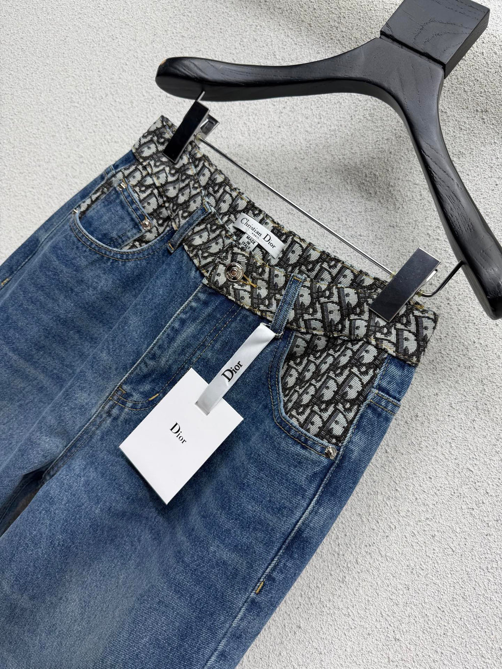 26NEW Color Block Monogram Straight Leg Jeans