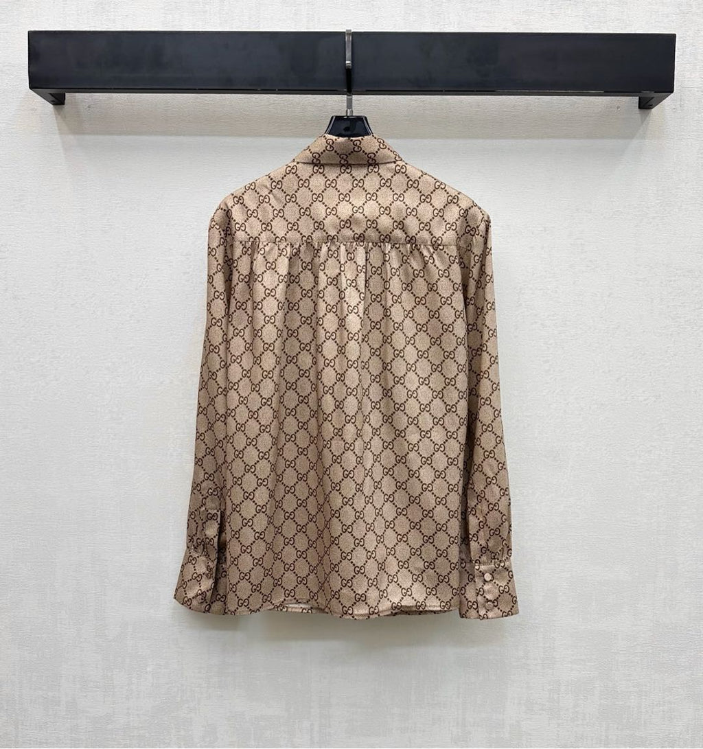 26NEW Lace-up Print Shirt