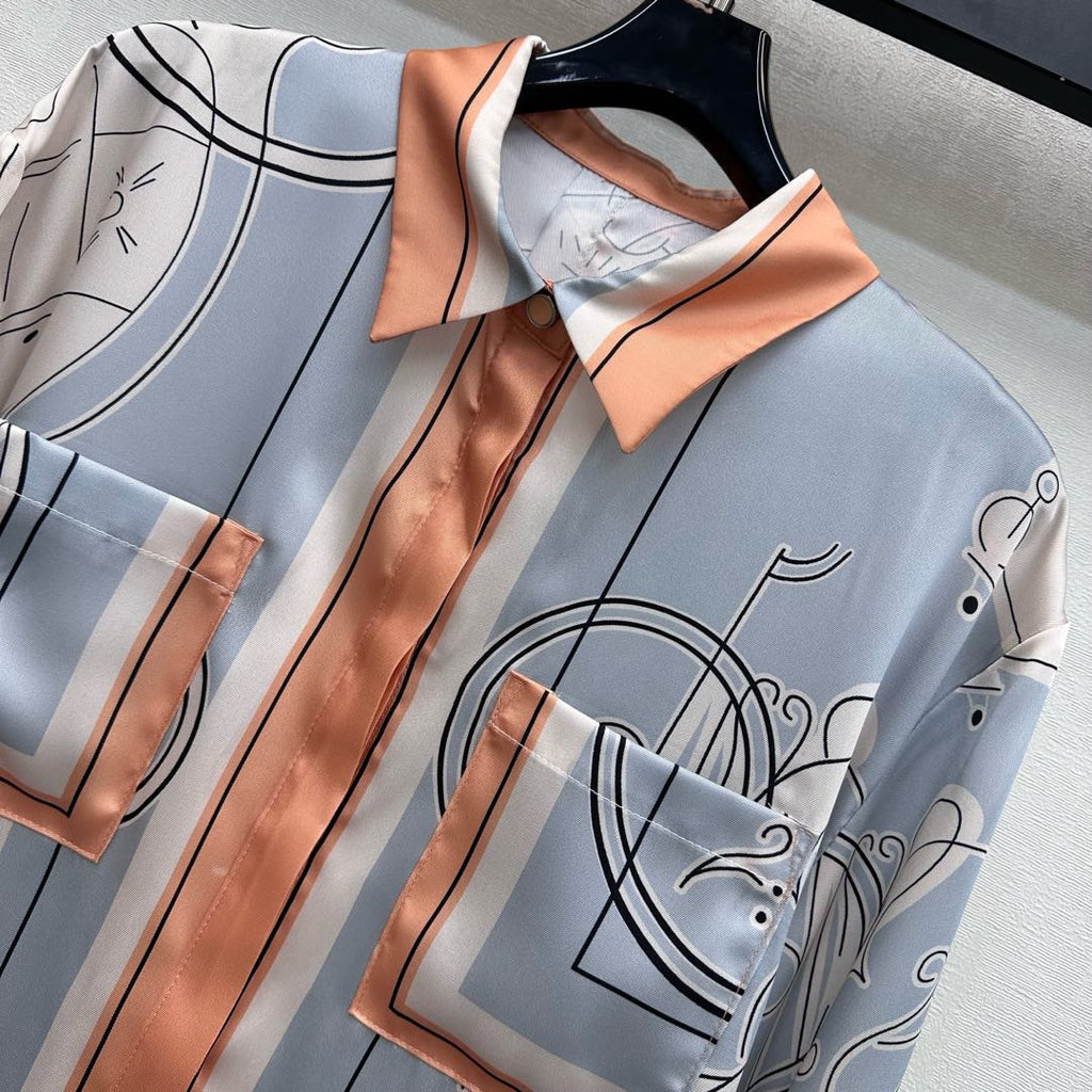 26NEW Silk Printed Long-Sleeve Shirt