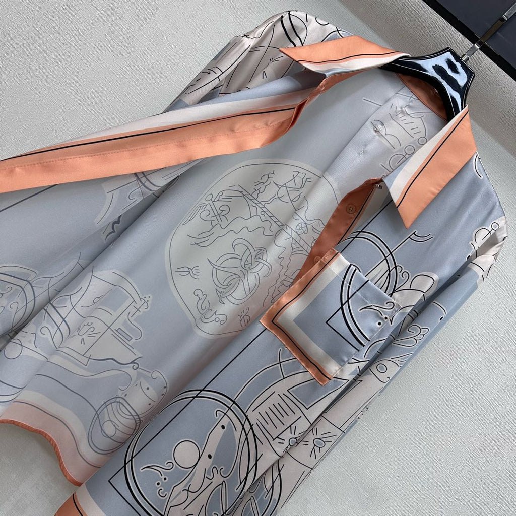 26NEW Silk Printed Long-Sleeve Shirt