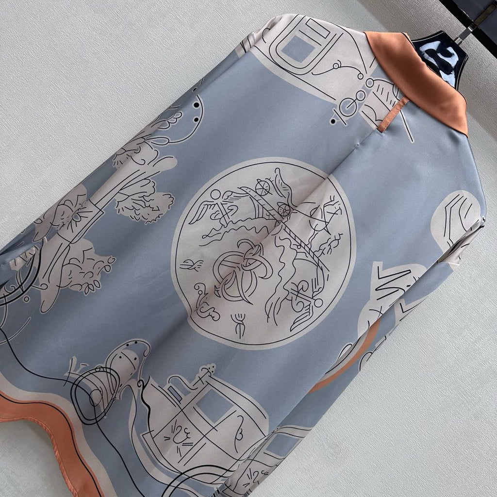 26NEW Silk Printed Long-Sleeve Shirt