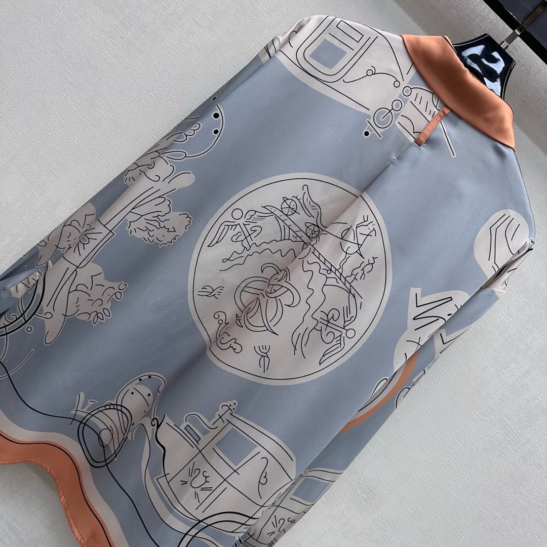 26NEW Silk Printed Long-Sleeve Shirt