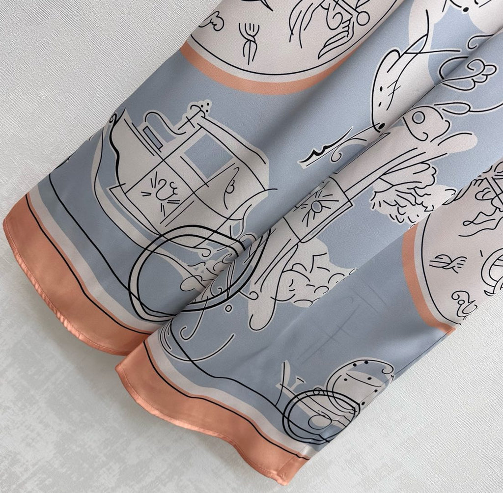 26NEW Silk Printed Cropped Pants