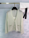 26NEW light green knitted cardigan