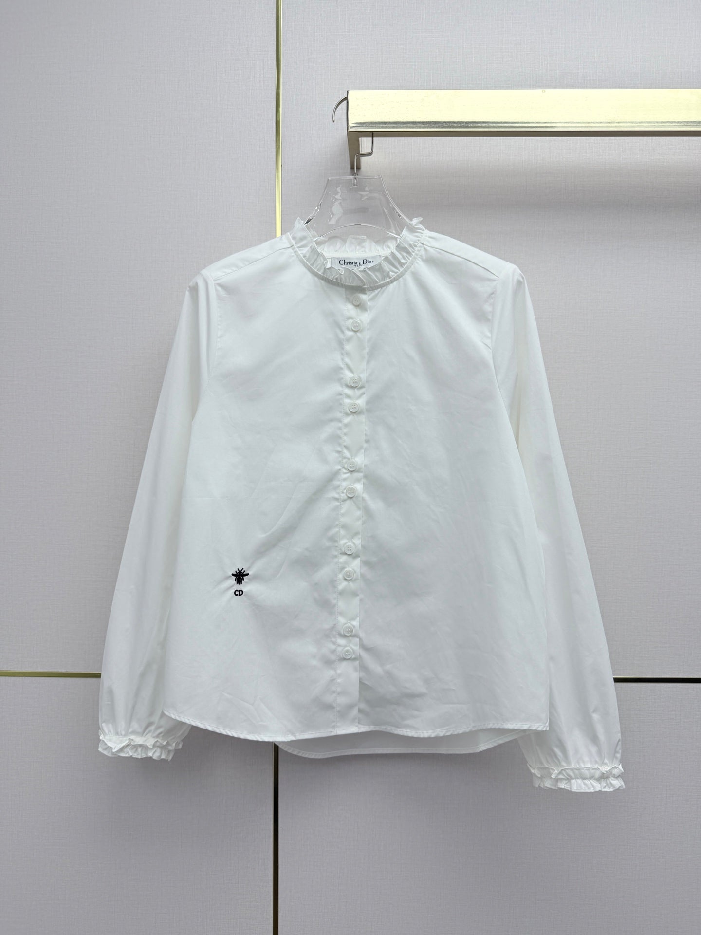 26NEW Ruffled Collar Long-Sleeve Shirt