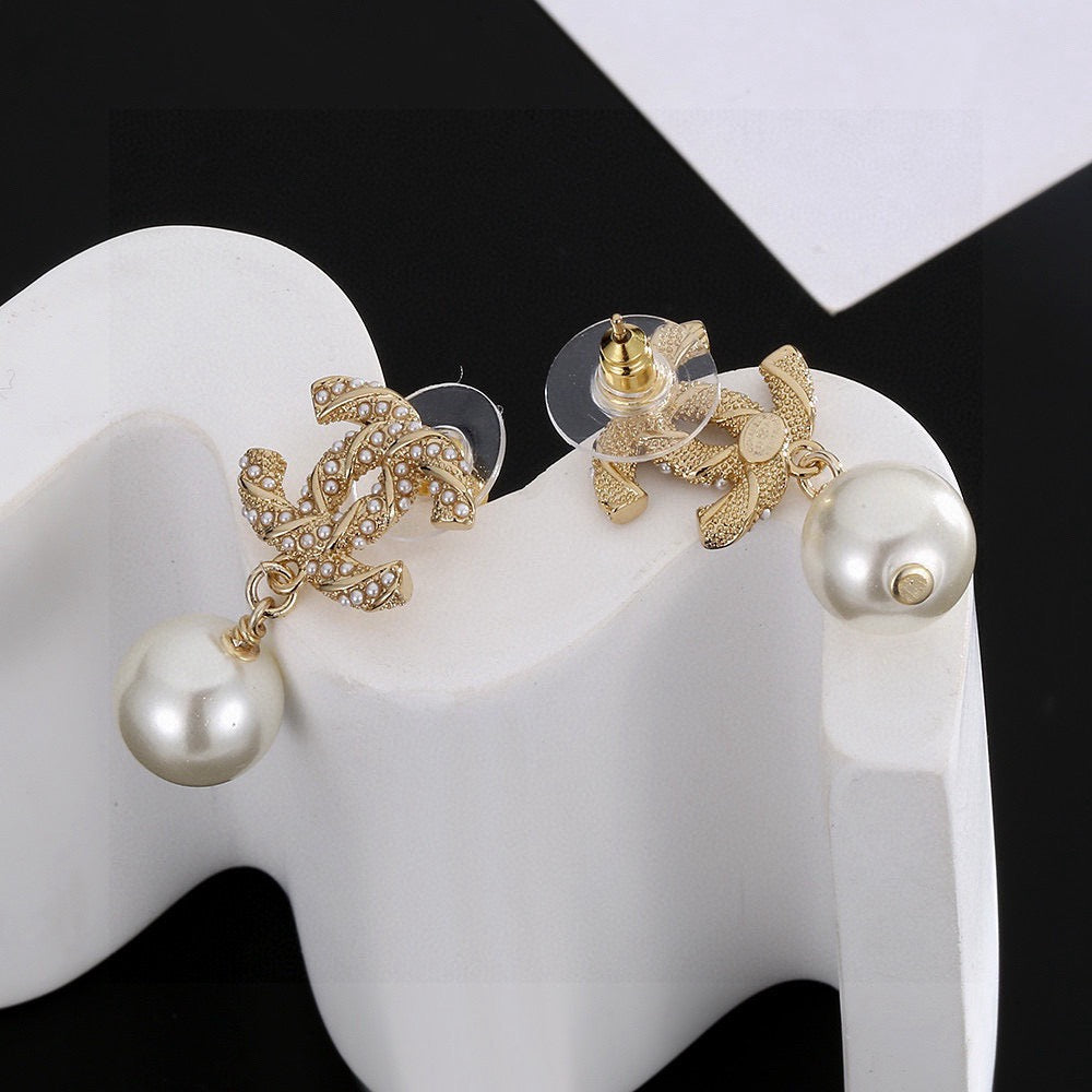 Braided Pearl Stud Earrings