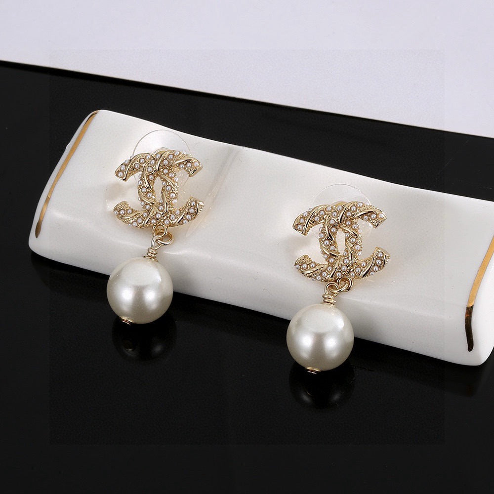 Braided Pearl Stud Earrings
