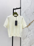 26NEW Embroidered Crew Neck Short Sleeve Sweater