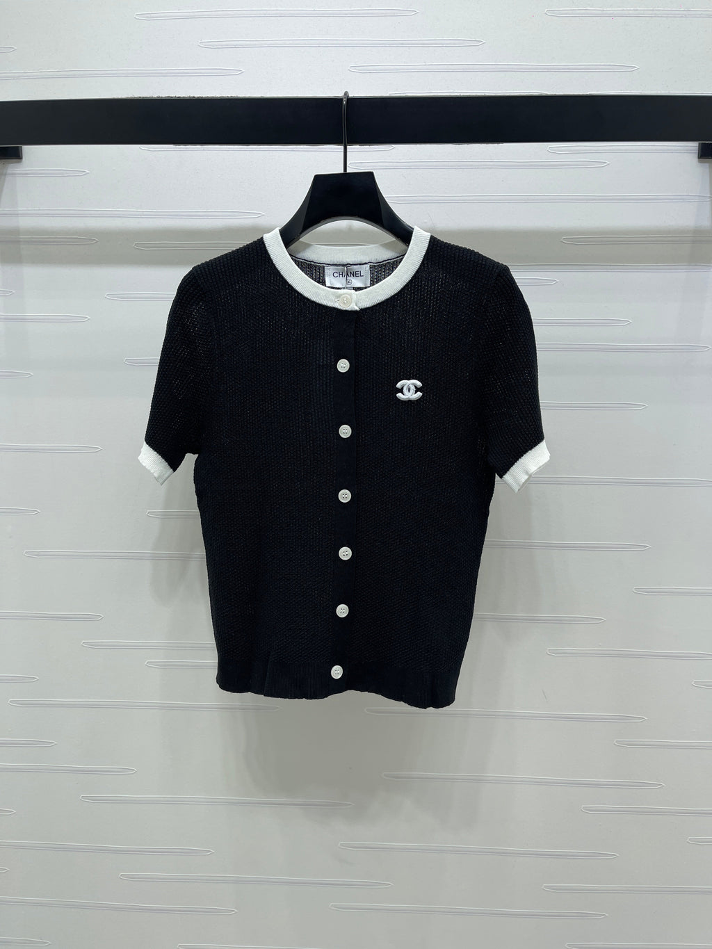 26NEW Color Block Crew Neck Knit Short-Sleeve