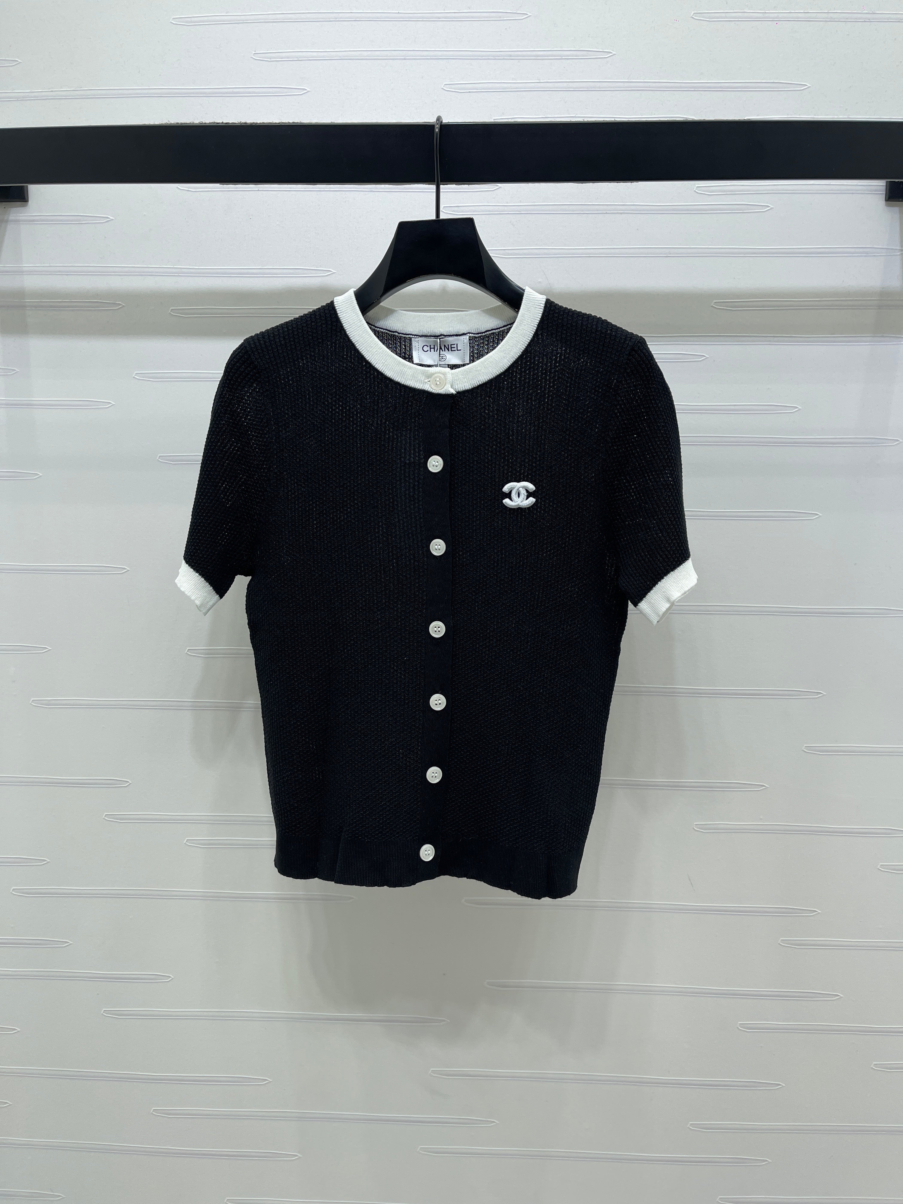 26NEW Color Block Crew Neck Knit Short-Sleeve
