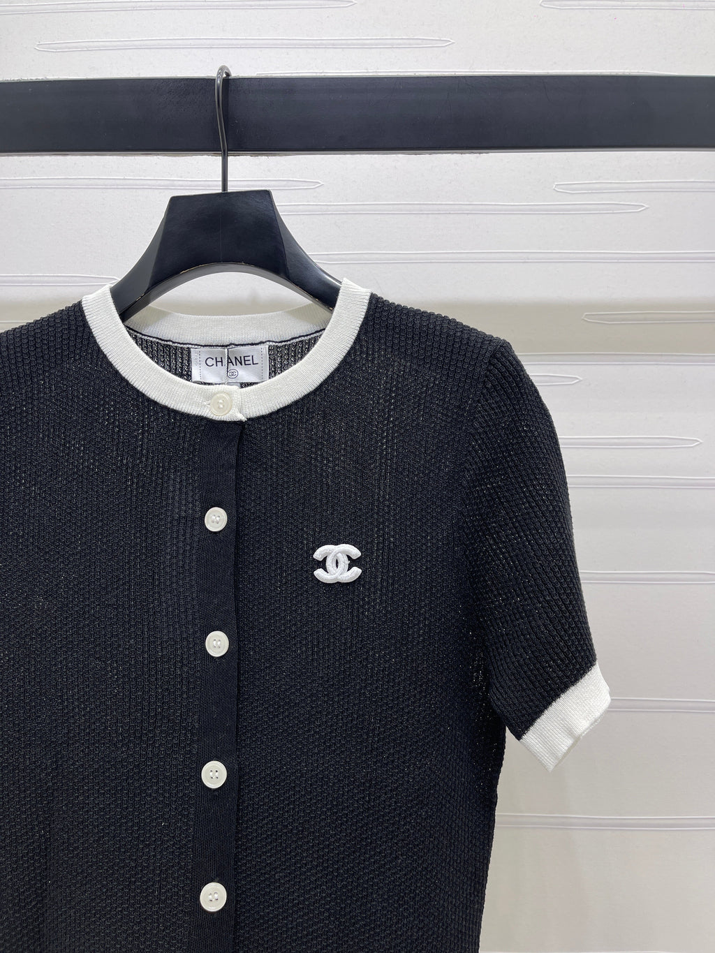 26NEW Color Block Crew Neck Knit Short-Sleeve