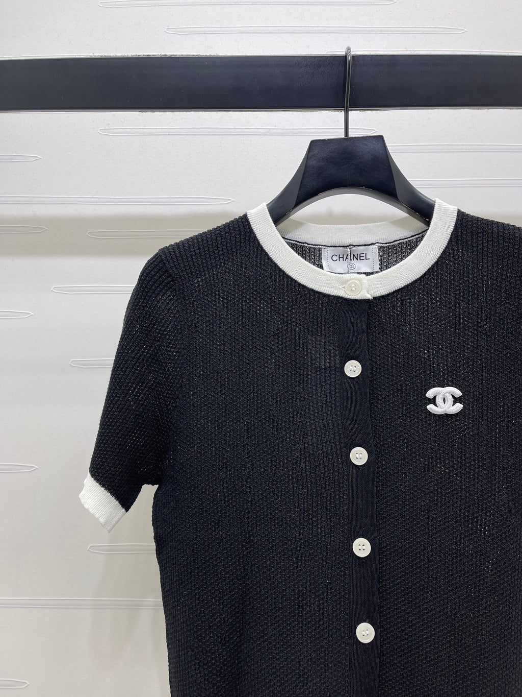 26NEW Color Block Crew Neck Knit Short-Sleeve