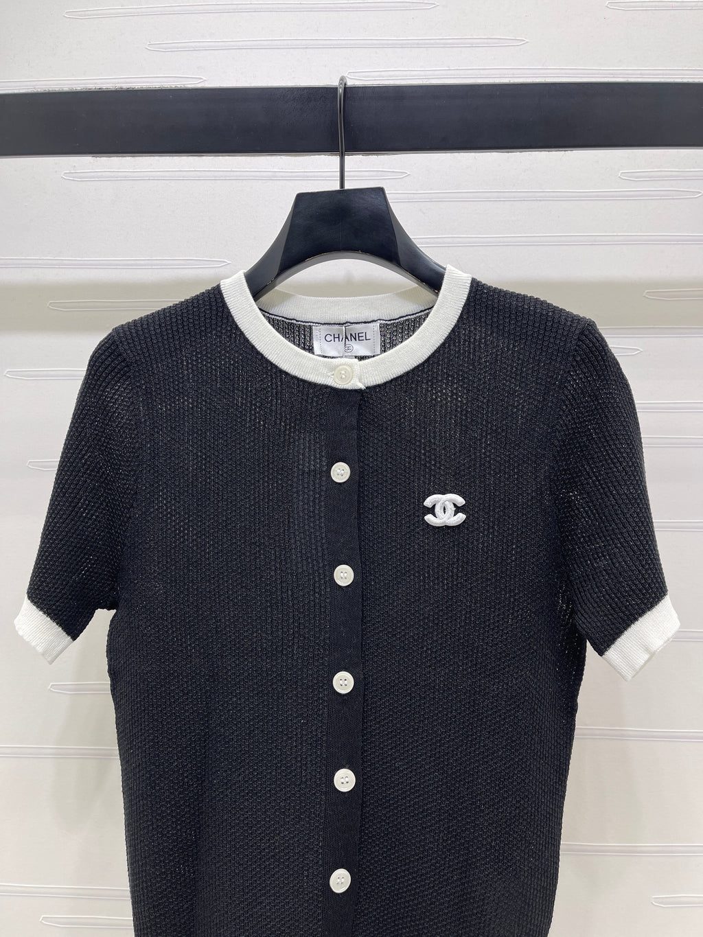 26NEW Color Block Crew Neck Knit Short-Sleeve