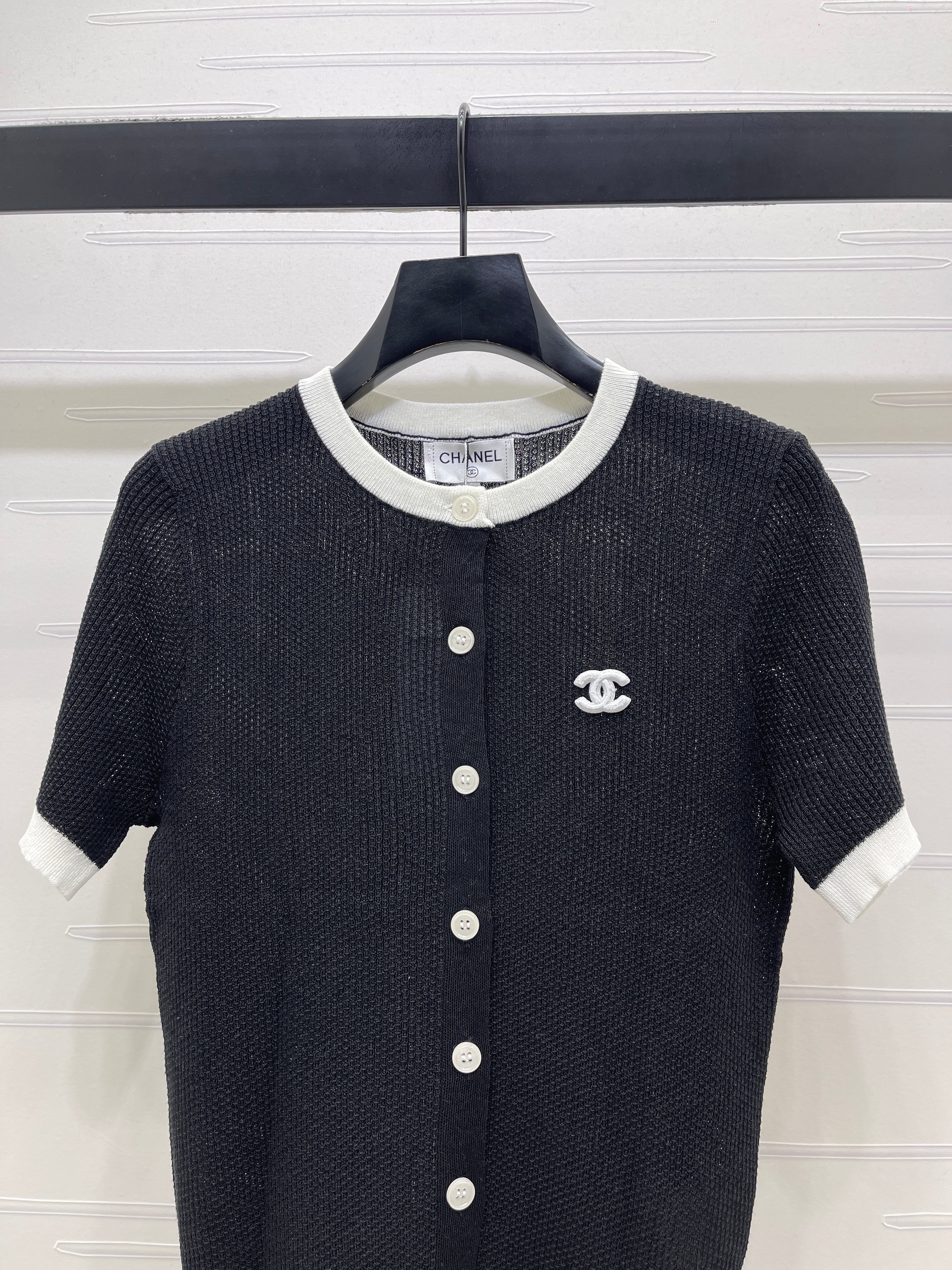 26NEW Color Block Crew Neck Knit Short-Sleeve