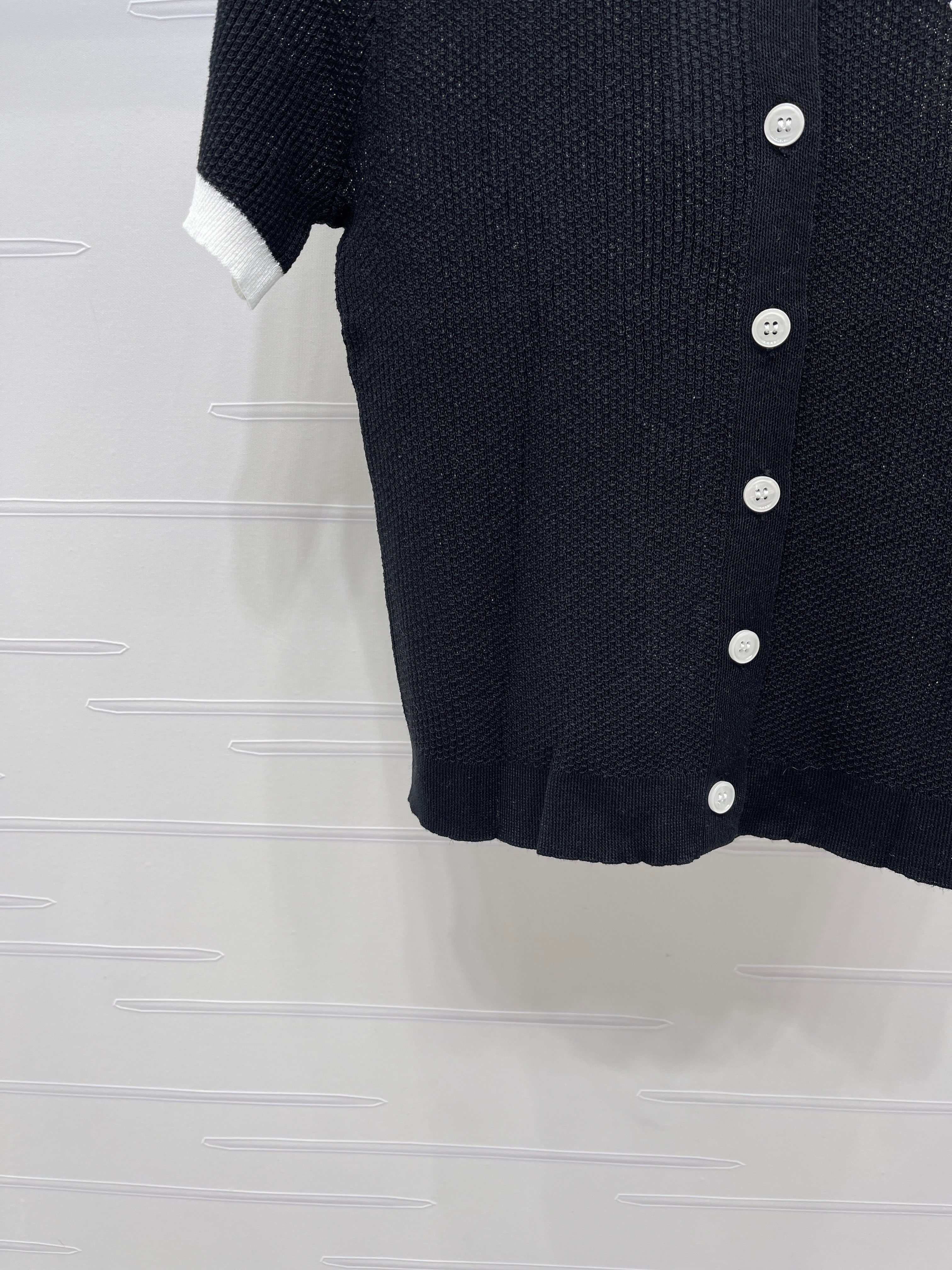 26NEW Color Block Crew Neck Knit Short-Sleeve