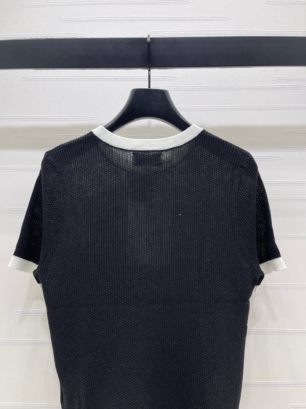 26NEW Color Block Crew Neck Knit Short-Sleeve