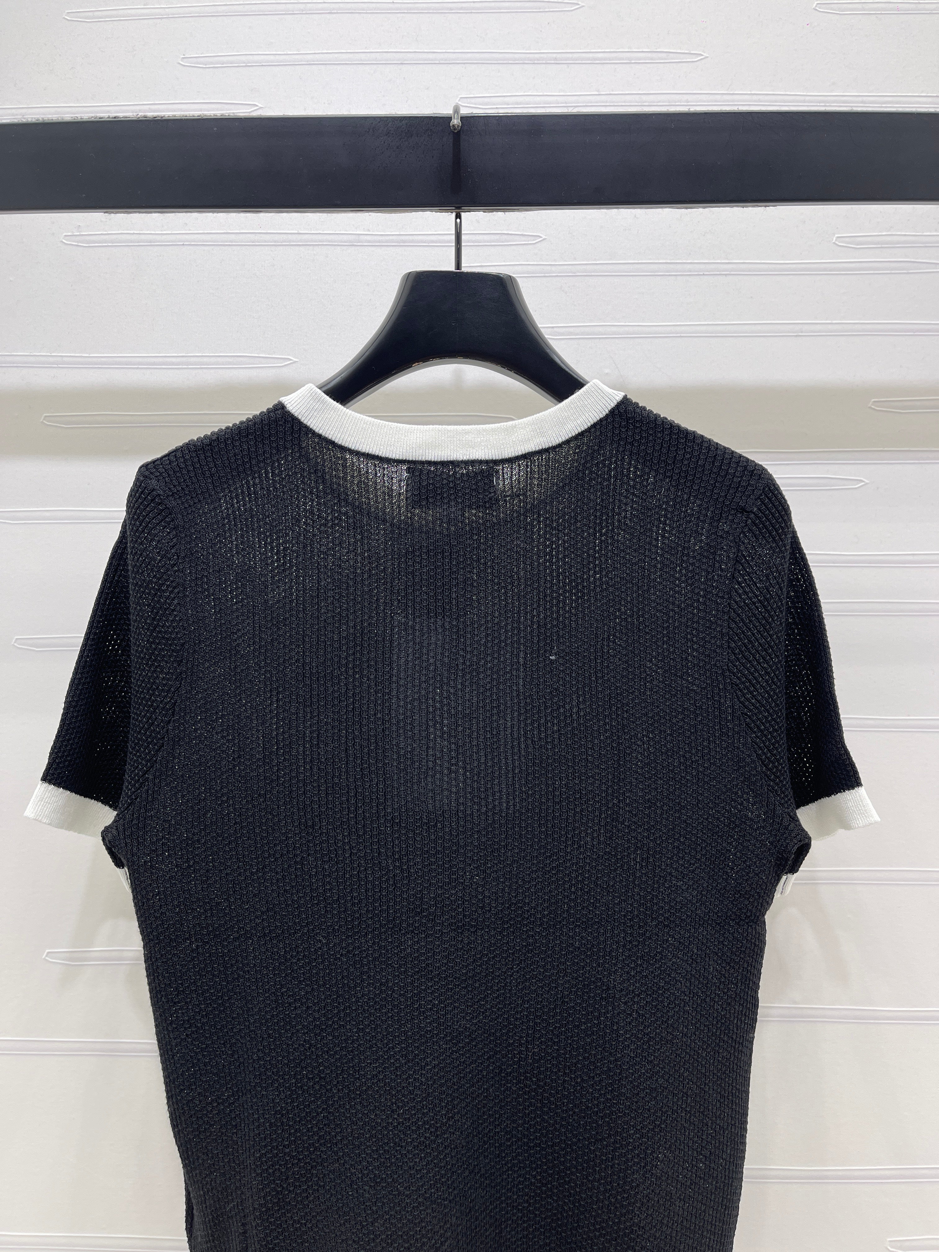 26NEW Color Block Crew Neck Knit Short-Sleeve