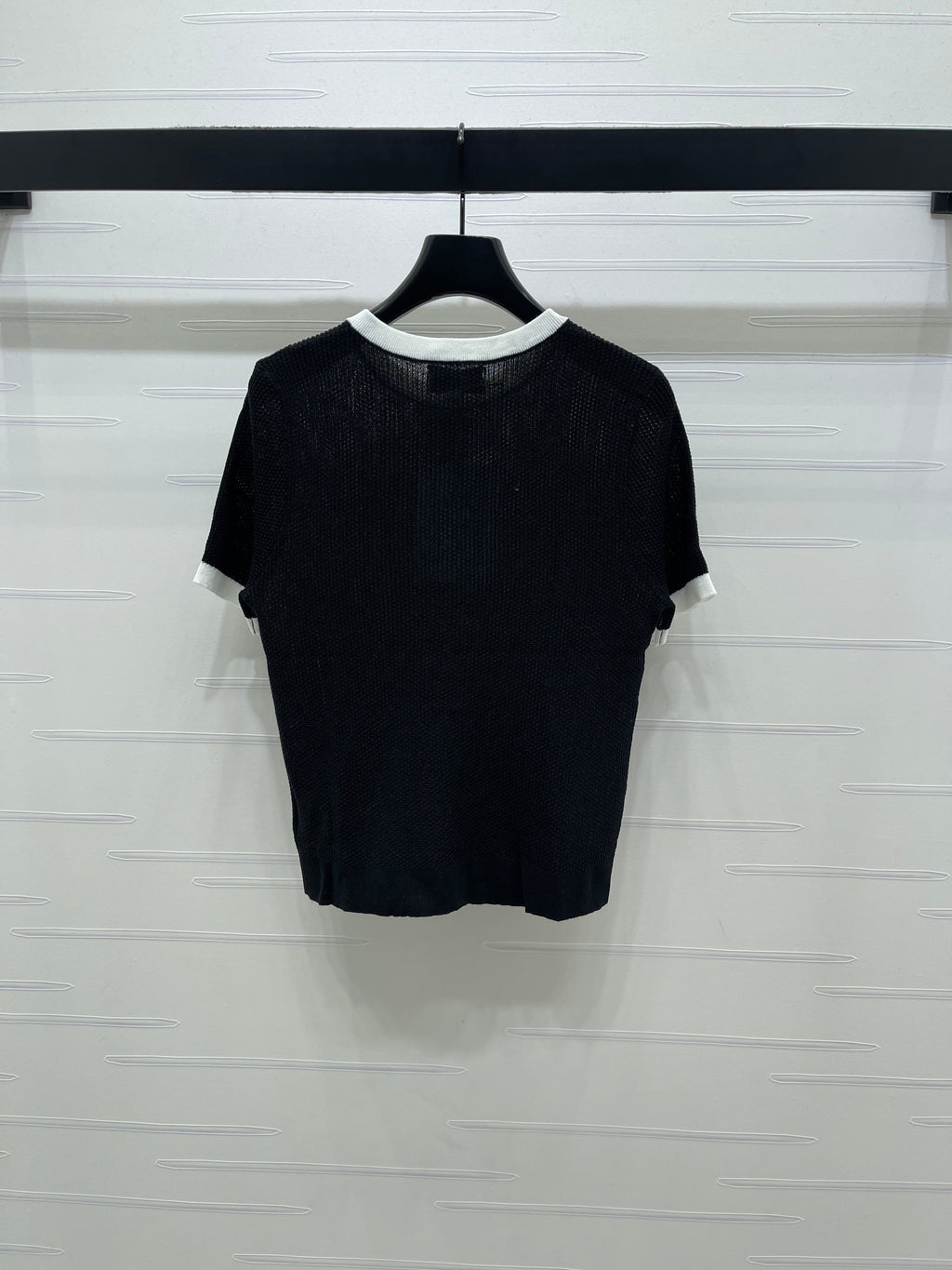 26NEW Color Block Crew Neck Knit Short-Sleeve