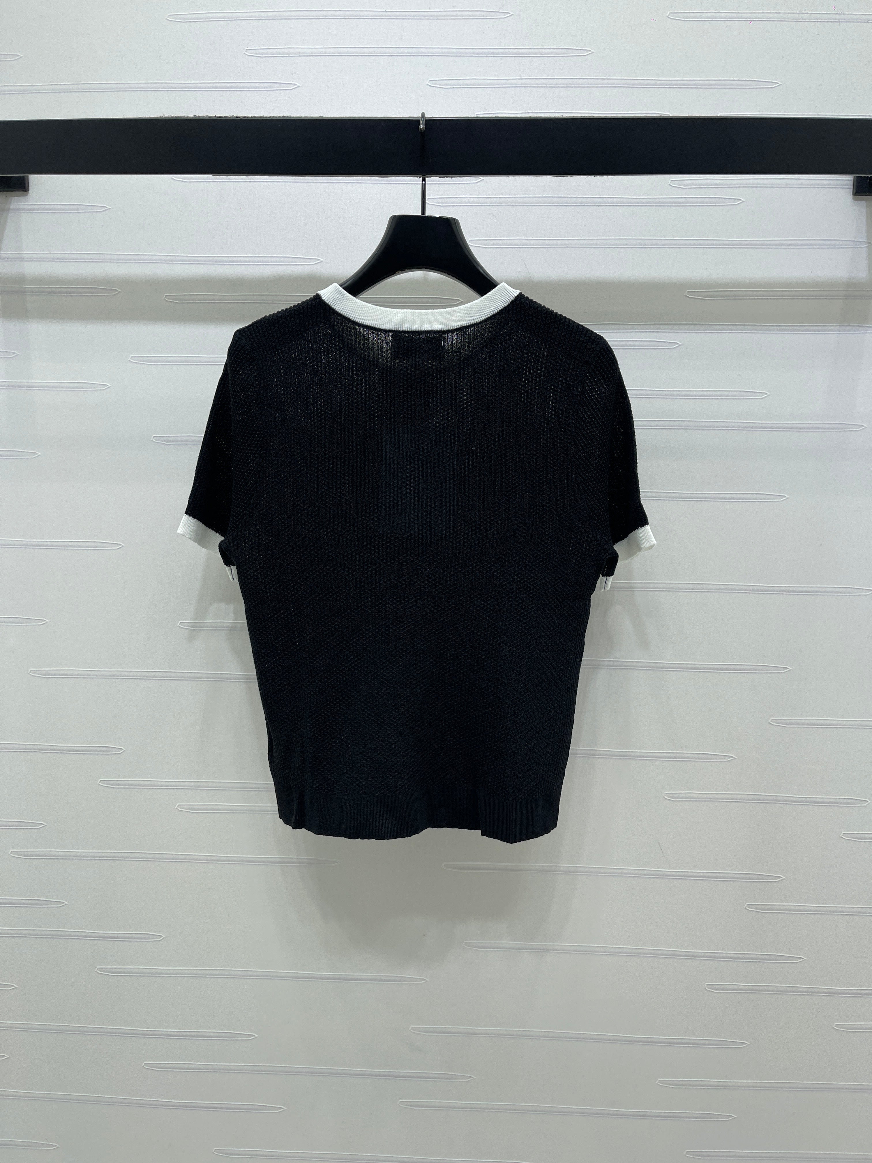 26NEW Color Block Crew Neck Knit Short-Sleeve
