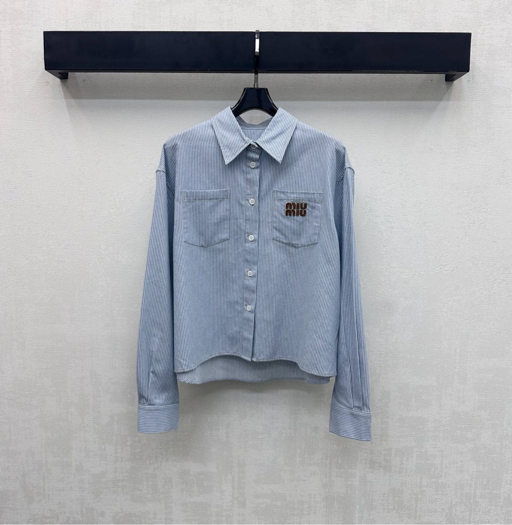 26NEW Striped Collared Shirt
