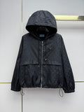 26NEW Hooded Jacket with Dark Pattern Jacquard