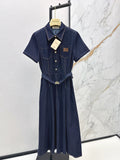 26NEW Embroidered Tencel Denim Dress