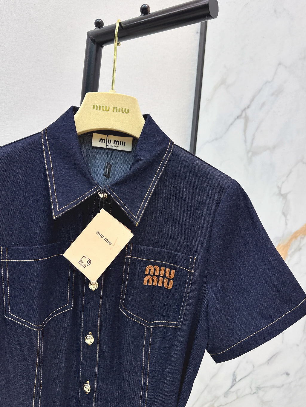 26NEW Embroidered Tencel Denim Dress