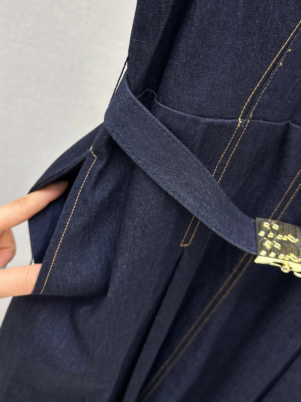 26NEW Embroidered Tencel Denim Dress