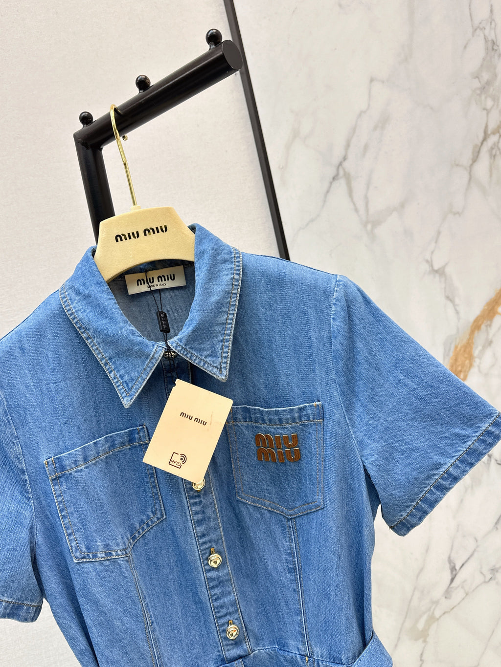 26NEW Embroidered Tencel Denim Dress