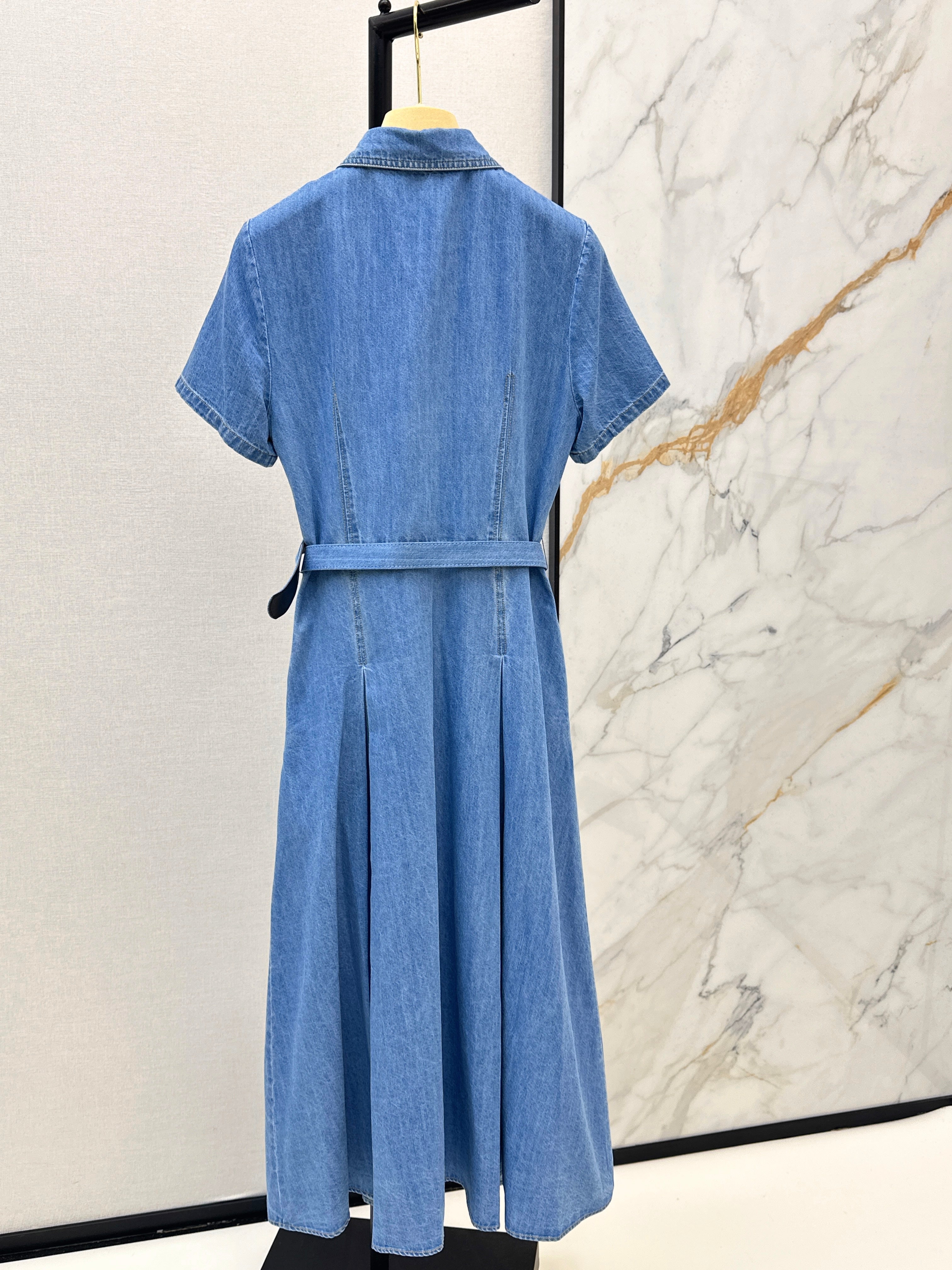 26NEW Embroidered Tencel Denim Dress