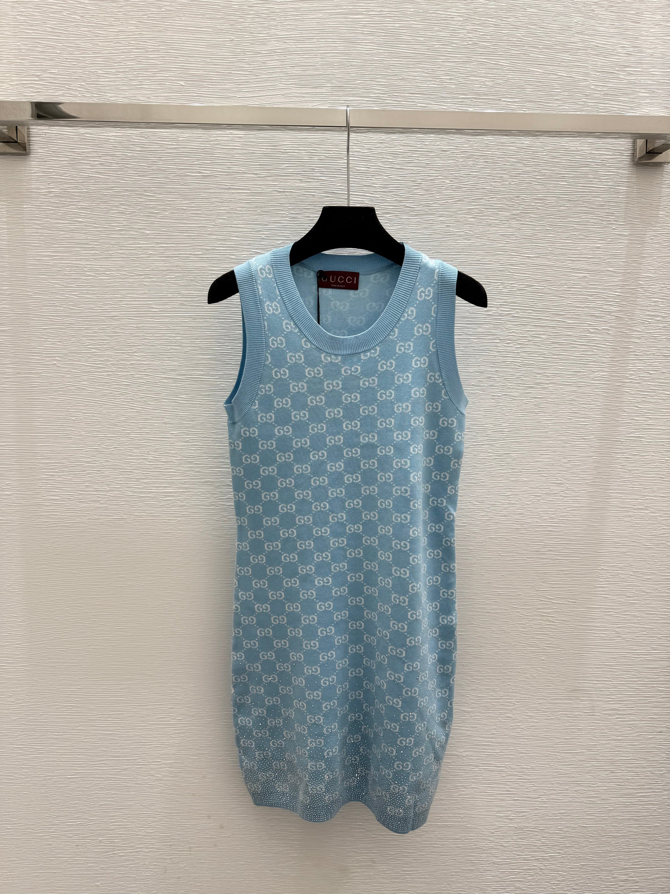 26NEW Letter Color Block Rhinestone Knit Vest Dress
