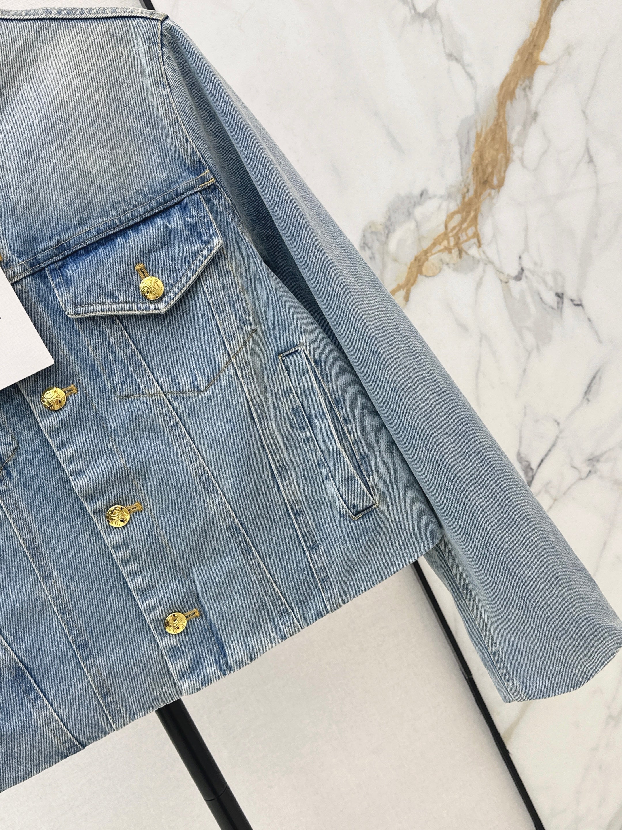26SS New Distressed Washed Denim Jacket
