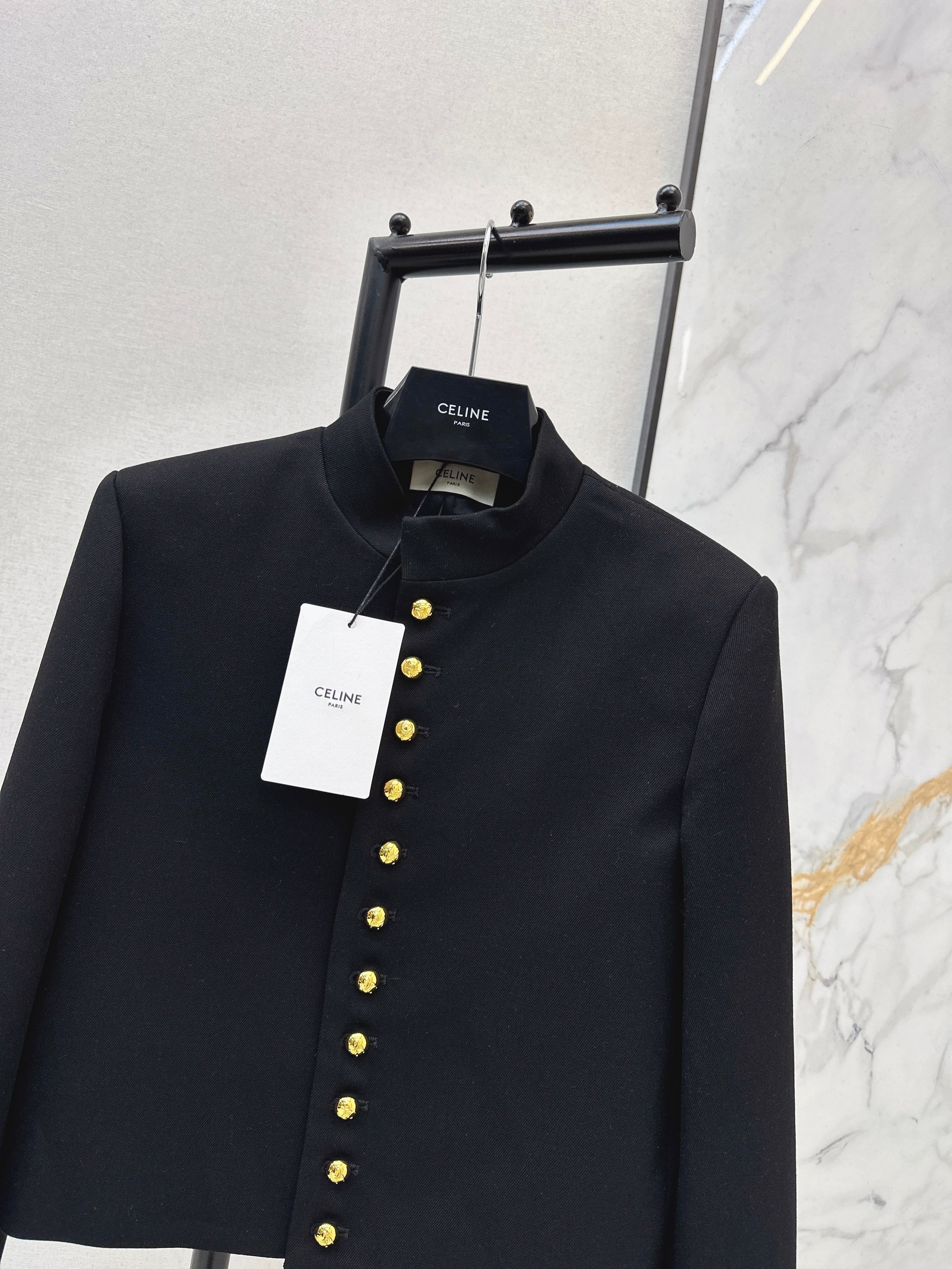 26SS Gold Buckle Trim Jacket