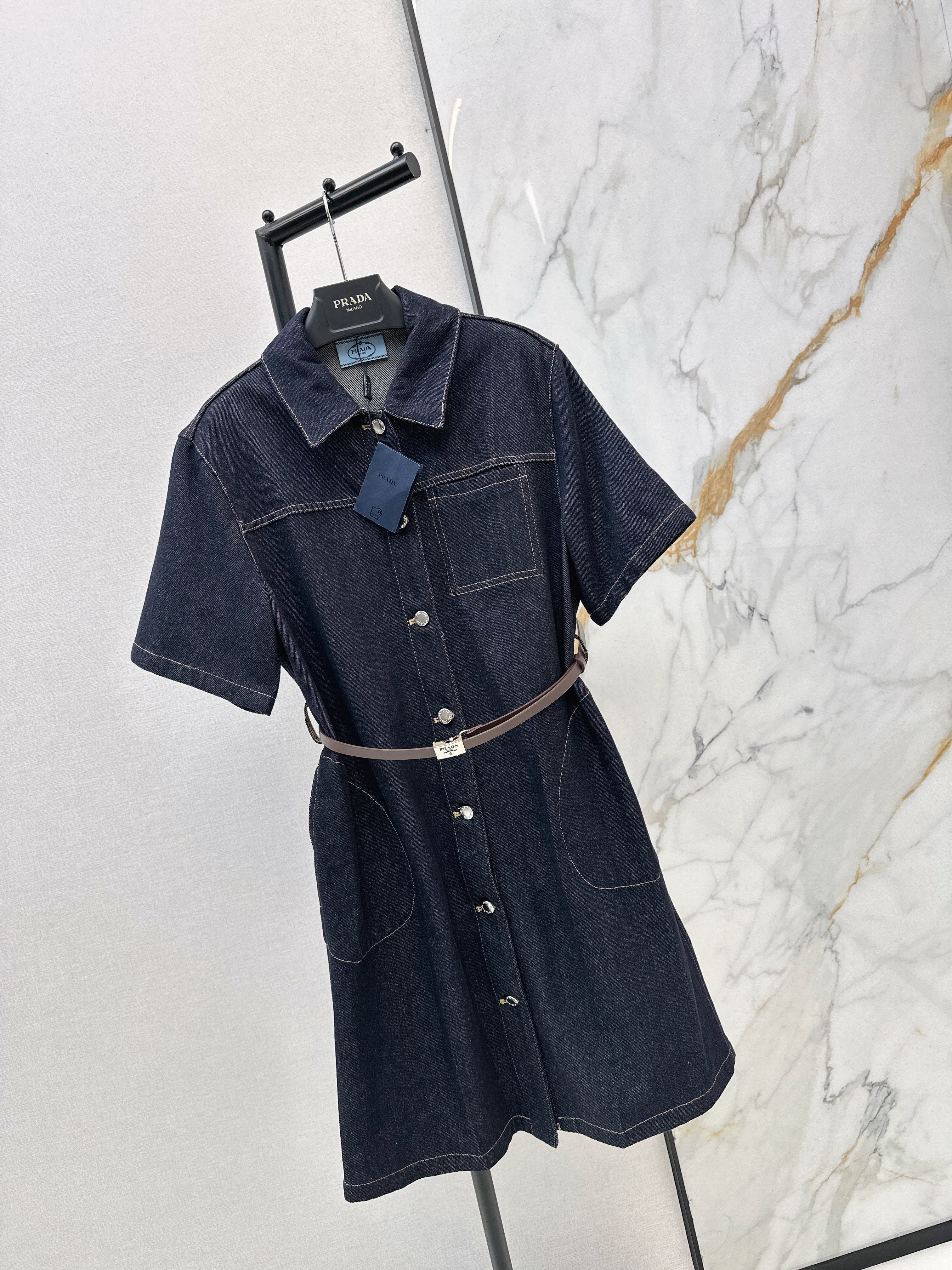 26SS Raw Denim Dress