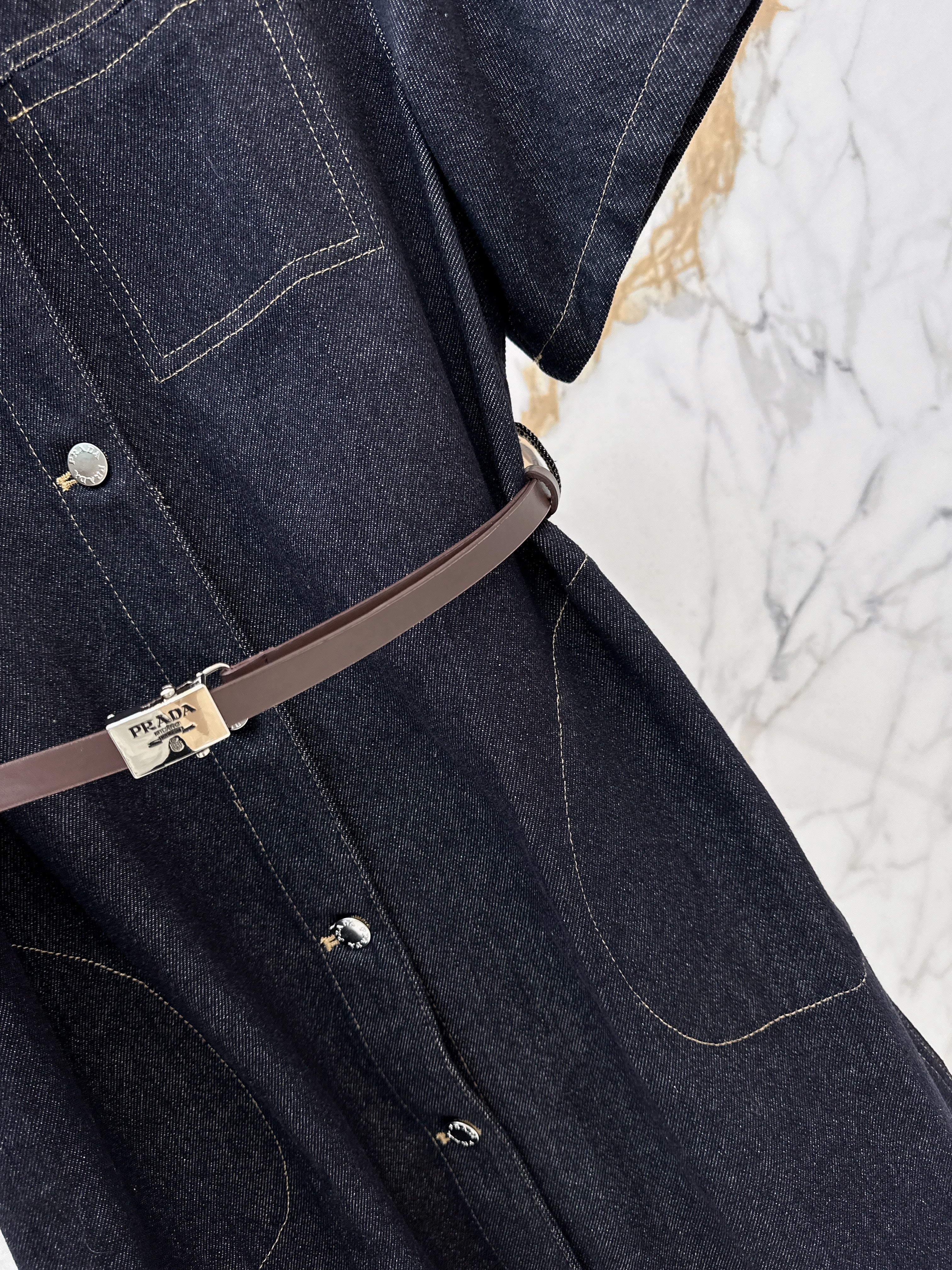 26SS Raw Denim Dress