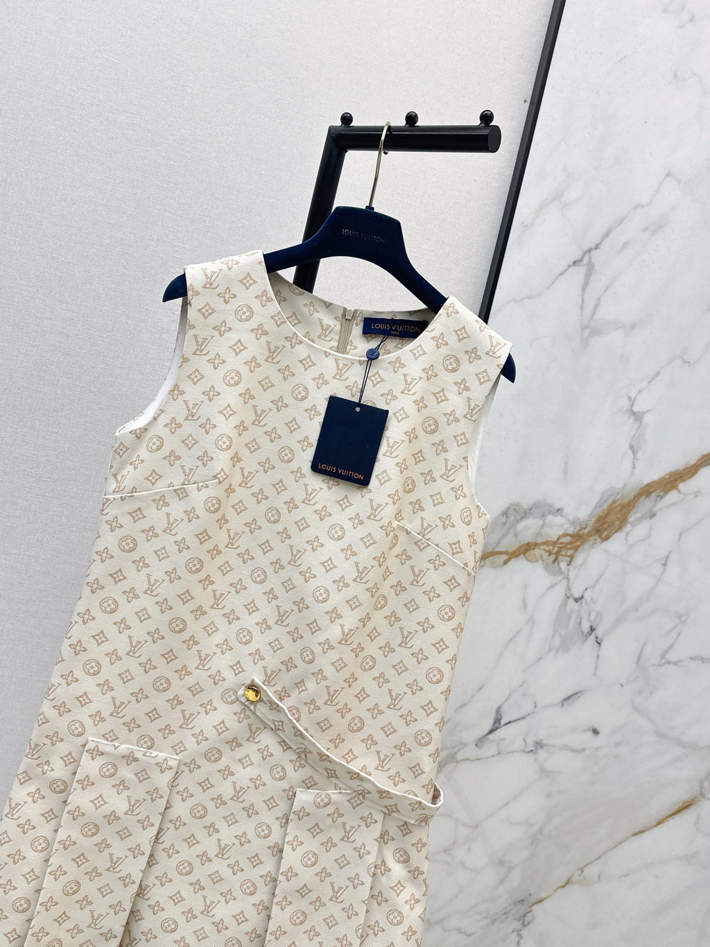 26SS Classic Print Sleeveless Vest Dress