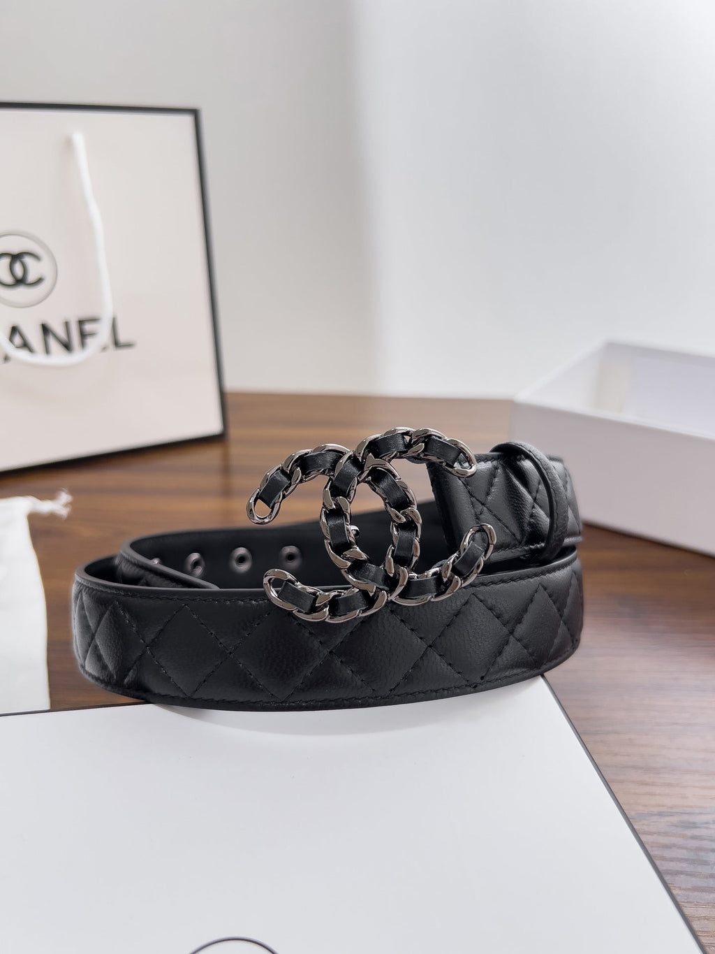 Women's chain buckle belt, 3.0cm