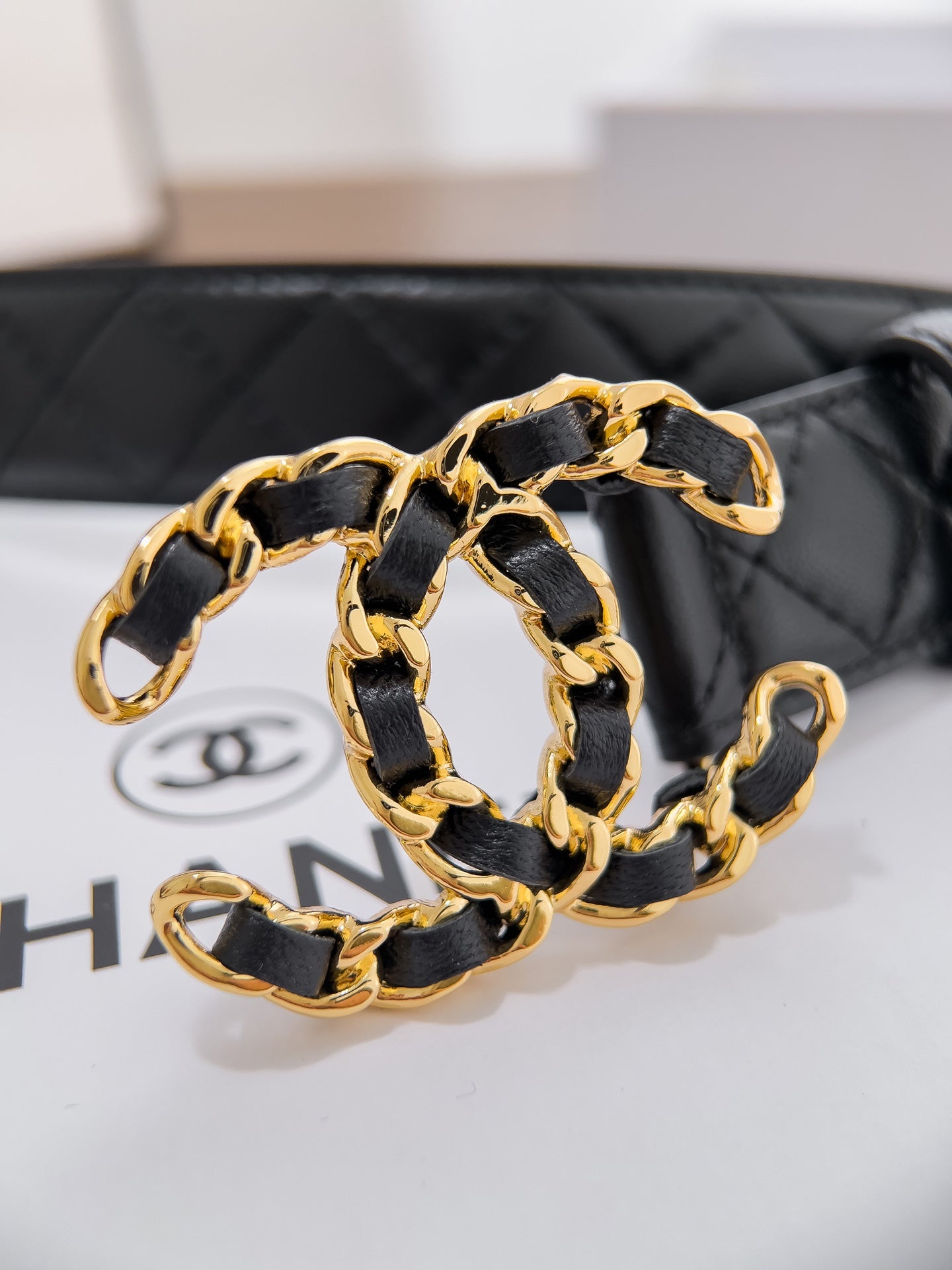 Women's chain buckle belt, 3.0cm