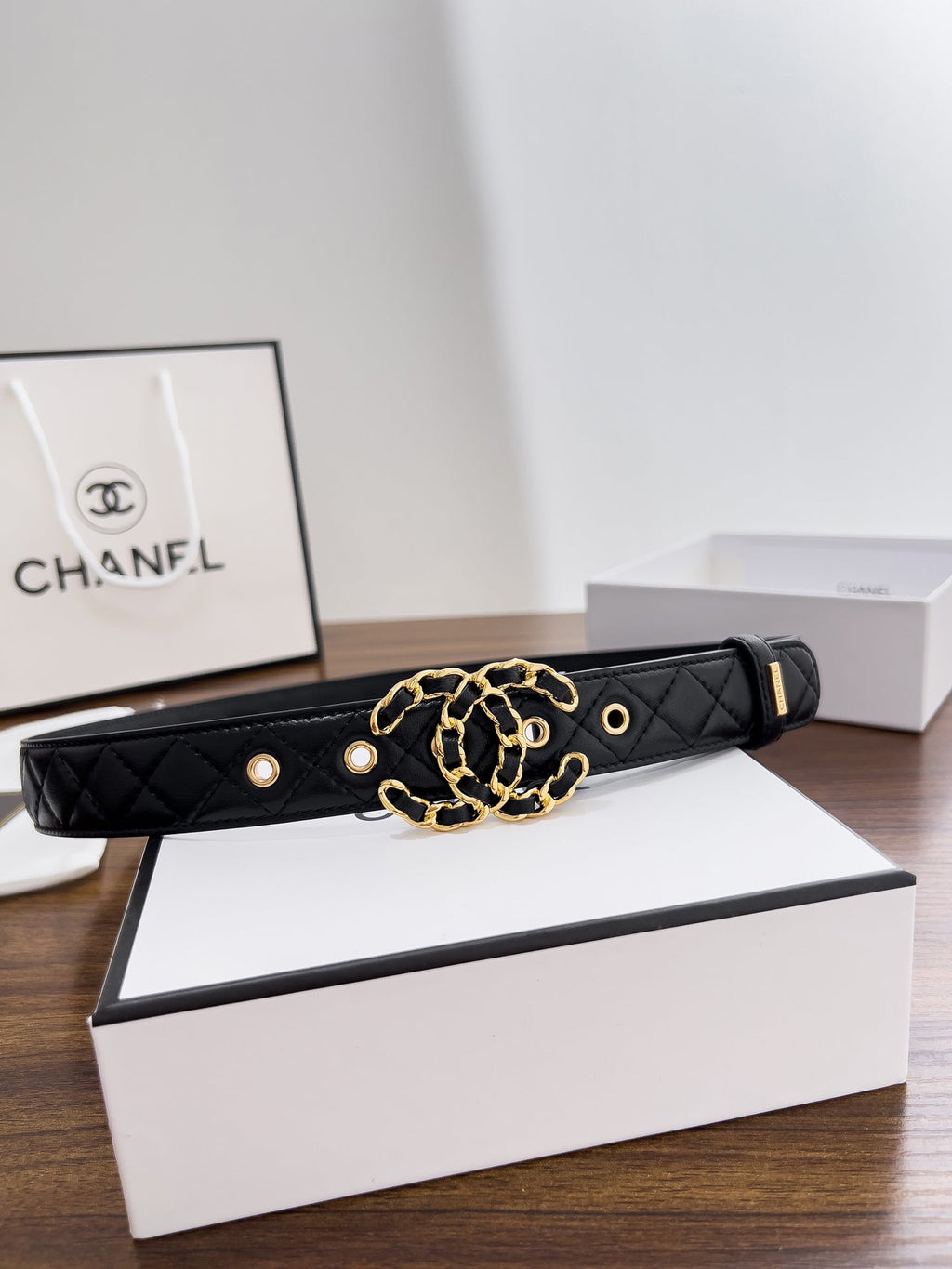 Women's chain buckle belt, 3.0cm