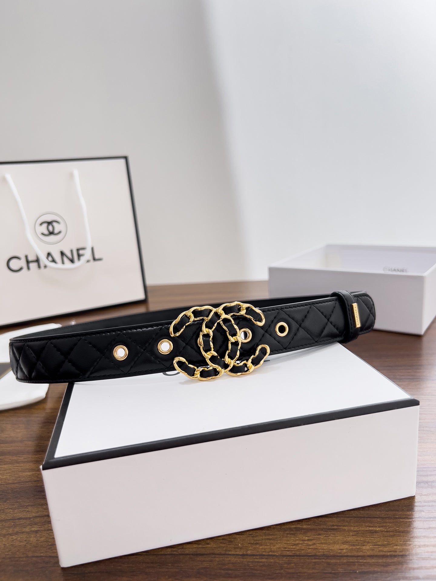 Women's chain buckle belt, 3.0cm