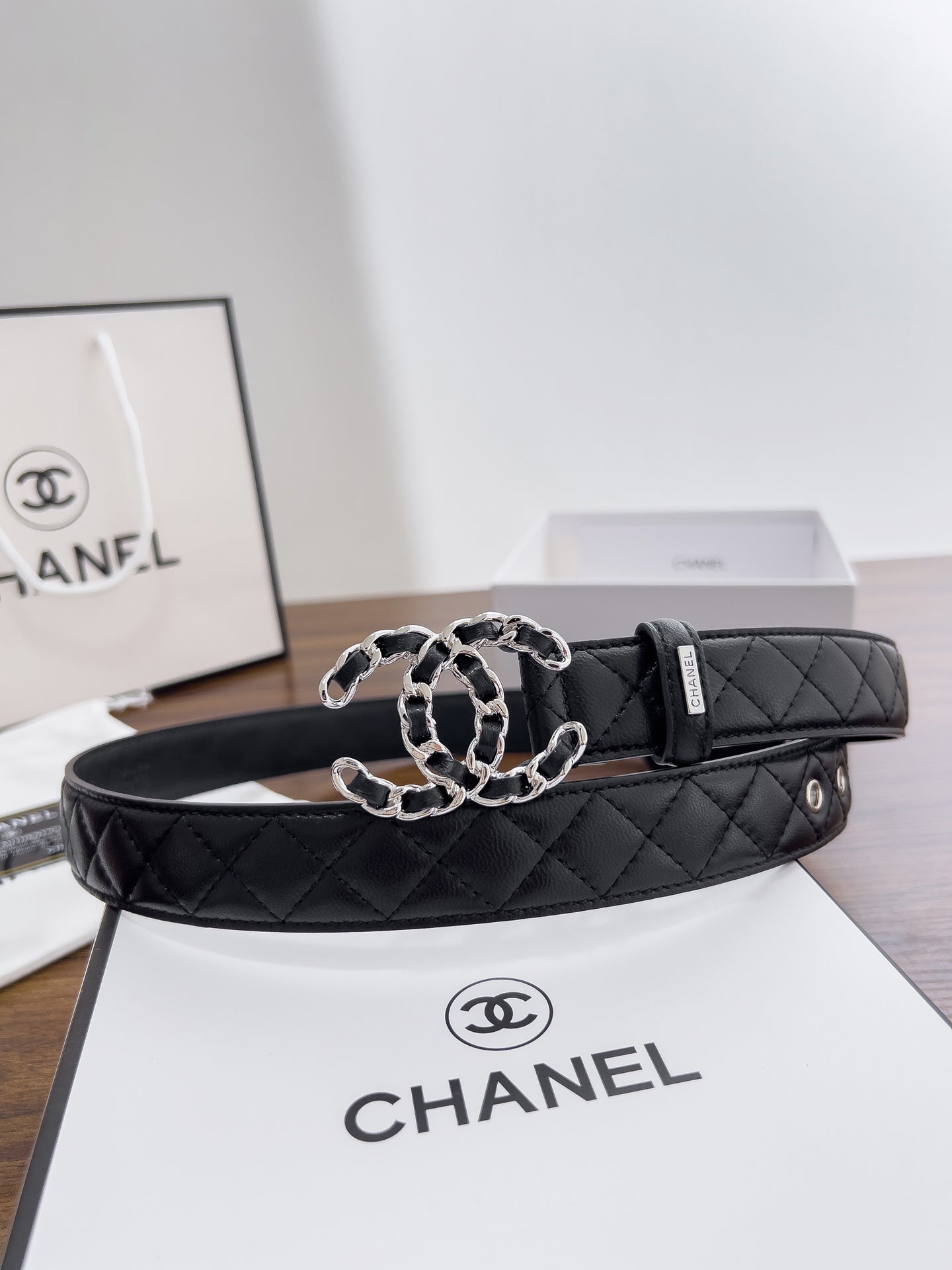 Women's chain buckle belt, 3.0cm