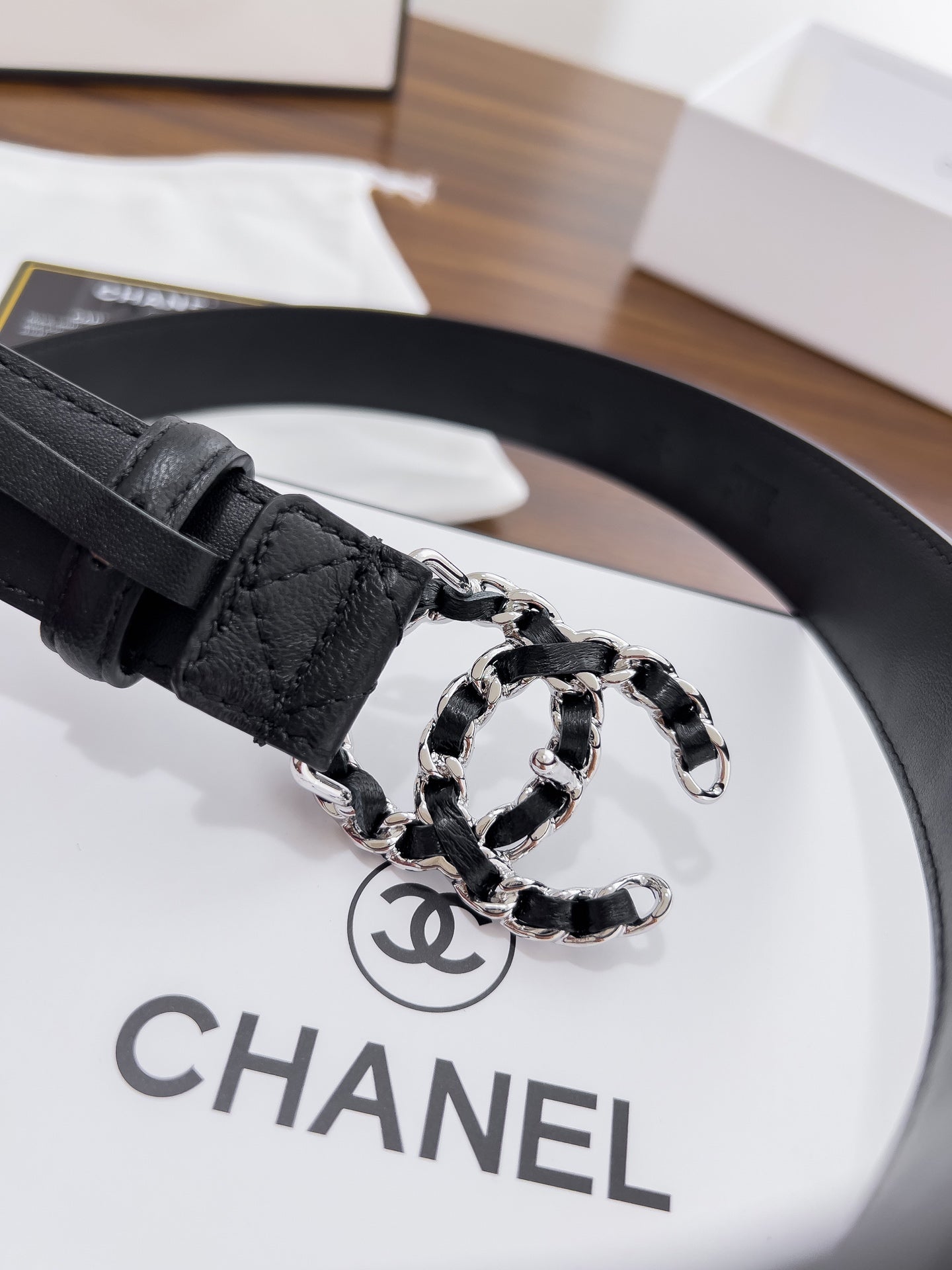 Women's chain buckle belt, 3.0cm