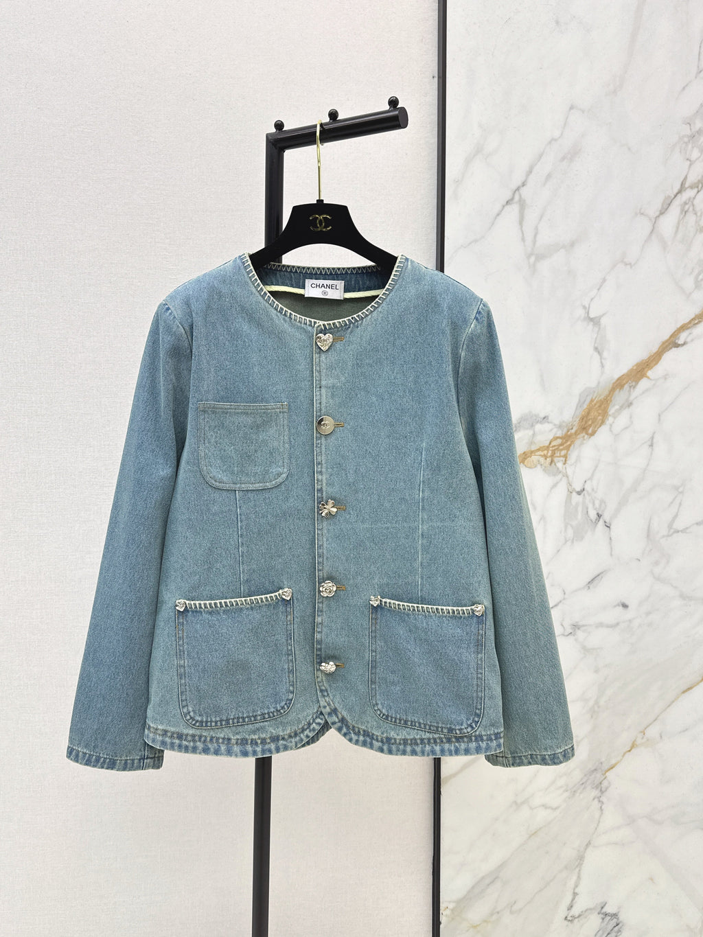 26SS New Arrival Denim Jacket with Overlock Trim