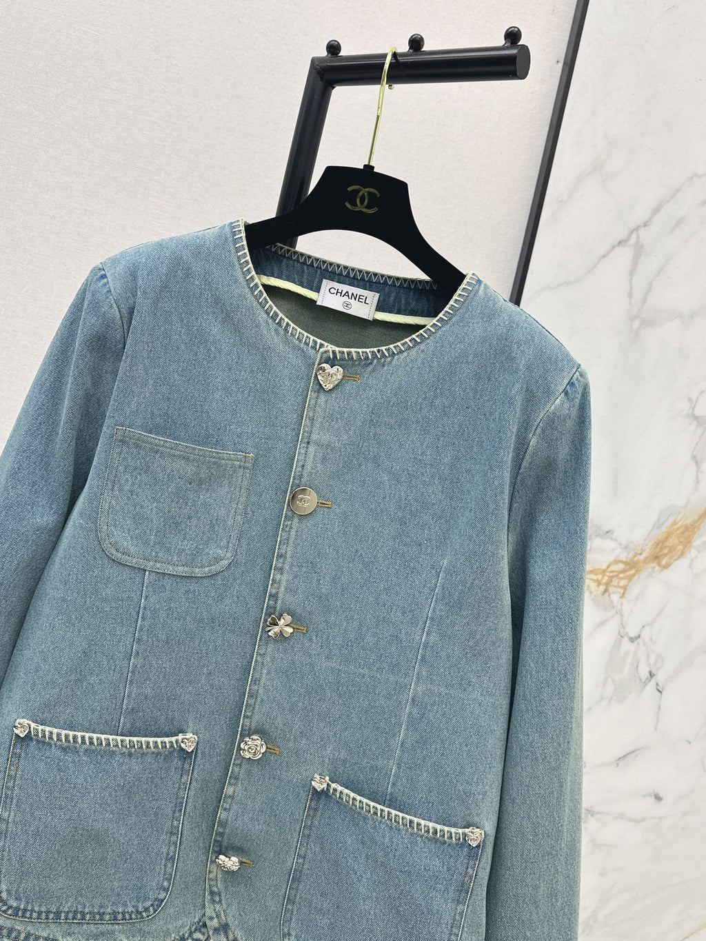 26SS New Arrival Denim Jacket with Overlock Trim